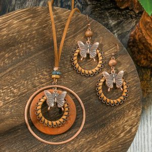butterfly necklace set