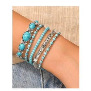 turquoise multi rows bracelets